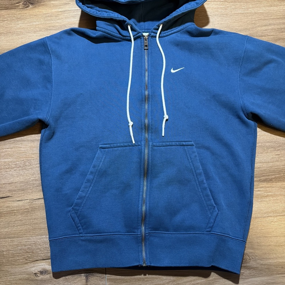 Nike Lab Men's SMALL Solo Swoosh‎ Full-Zip Heavy Hoodie Valerian Blue DR0403-460 - Picture 6 of 15